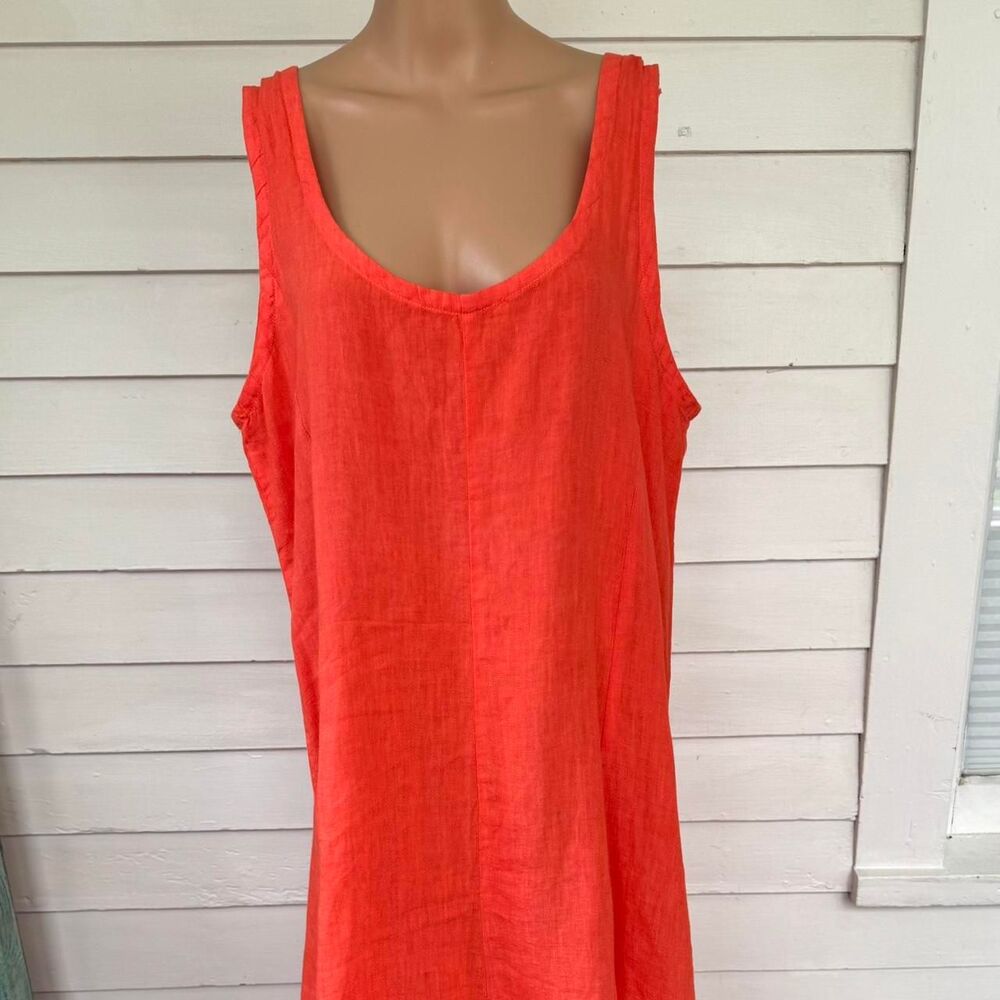 Ridley Orange Linen Sleeveless Maxi Dress XL - Picture 6 of 7
